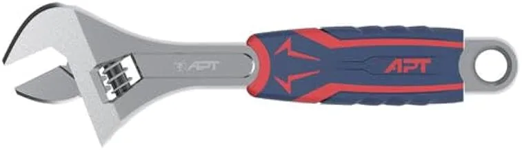 APT HT DW15181-250 CR-V Chrome Plated Adjustable Wrench with 2 Color Ergo Handle, 250 mm Size