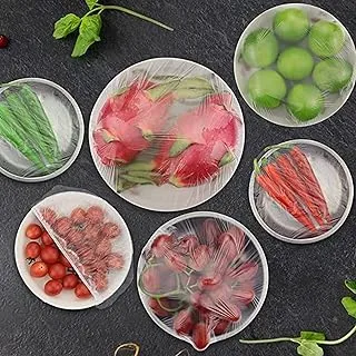 Fresh Keeping Bags 300pcs Food Storage Covers to Put on Plates and Bowls for Leftovers Shrinkable Cling Film Bag Elastic for Fruit/Vegetable/Meat/Shower Hair cover