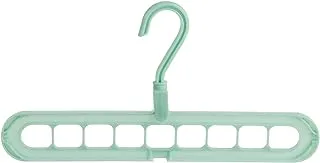 Plastic Clothes Hanger, 9 Holes - Green