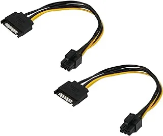 2 PCS/LOT SATA Power Cable 15 Pin to 6 Pin PCI Express PCI-E Sata Graphics Converter Adapter Video Card Power Cable Cord