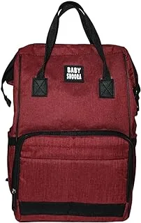 Baby Shoora Linen Baby Diaper Backpack For Unisex-Dark Red