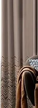 NAGIUB SELIM Elegant Velvet curtains - Soft Velour fabric -Modern Multi Colour Sheer Design- Steel Grommets - for living rooms - 1 piece - 140W X 280L CM -V12