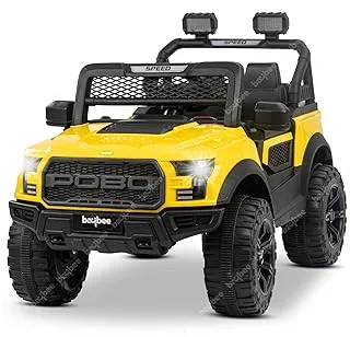 Baybee Bronco Kids Battery Operated Jeep for Kids, Ride on Toy Kids Car with RGB Light & Music | Baby Big Electric Car Jeep | Rechargeable Battery Car for Kids to Drive 3 to 8 (Yellow)