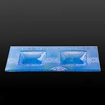 Rosa Glass 2 Cell Rectangle Serving Plate, 30 cm x 16 cm Size, Kh.Blue