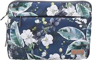 Elite Fabric Slim Pocket Sleeve Containing Main And Front Zipper Pocket With Flowers Design Equipped Strong Handle Compatible With Various Laptops 14/13.3 Inch - Multi Color