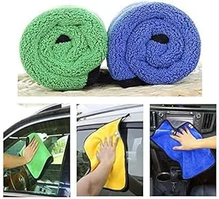 Microfiber Car Cleaning Drying Towels, Double Sided Cleaning and Polishing Towels, Super Thick Super Absorbent for Car, Window, Screen, Kitchen, 29cm*35cm, Random Color Sending (5)