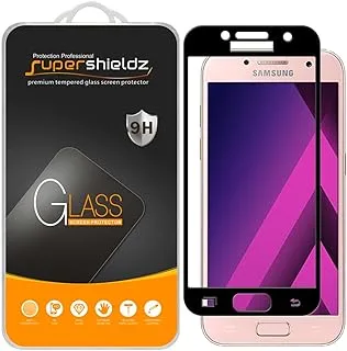 (عبوتان) Supershieldz مصمم لهاتف Samsung Galaxy A3 (2017) (غير مناسب لإصدار 2016) واقي شاشة من الزجاج المقوى، (تغطية كاملة للشاشة) مضاد للخدش، خالٍ من الفقاعات (أسود)