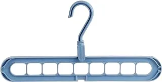 Plastic Clothes Hanger, 9 Holes - Blue