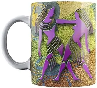 Gemini Zodiac Sign Ceramic Mug, Multi Color