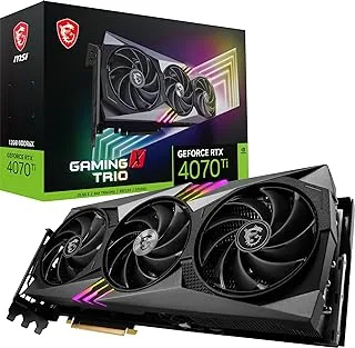 بطاقة رسومات MSI GeForce RTX 4070 Ti GAMING X TRIO 12G للألعاب - 12 جيجابايت GDDR6X ، 2760 ميجاهرتز ، PCI Express Gen 4 ، 192 بت ، 3x DP v 1.4a ، HDMI 2.1a (يدعم 4K و 8K HDR)