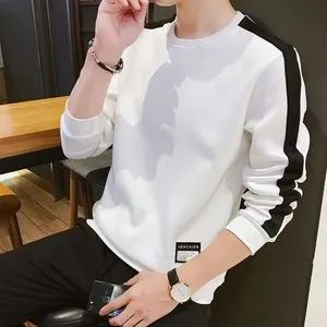 Fashion Men's Casual Long Sleeve Sports T-shirt-White