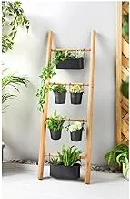 Matalan Wooden Ladder Planter, 12.5 cm x 42.5 cm x 10 cm Size, Brown