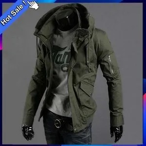 Fashion Men's Cotton Jacket Hooded Cargo Coat