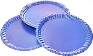 accessories shop Pressed paper Dessert Dishes With Simple Design And Raised Edges For Party Set Of 10 Pieces - Blue