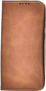 KAU High Quality Leather Flip Cover With Robust Protection Against Drops Impacts For Samsung Galaxy S23 Plus - Camel