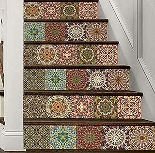 6 Pce/Set Home Decor Floor Wall Sticker Creative DIY 3D Stairway Stickers Ceramic Tile Pattern for Room Stairs Decoration