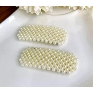 2 White Tic Tac Hair Clips