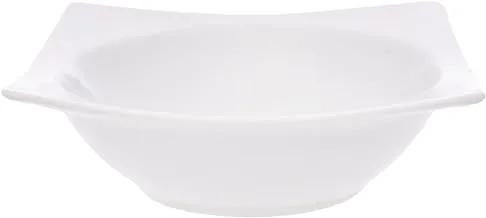 Porland Po-362715 Porcelain Zen Square Bowl 16Cm Suitable For Home And Restaurants With Premium Durable Material - White