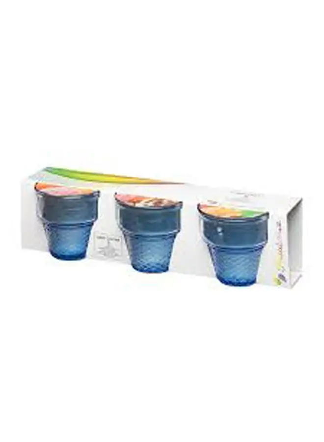 Pasabahce Mini Cornet Ice Cream Cup 3 Pcs Blue