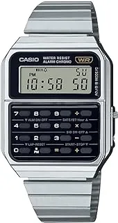 Casio Men Watch Vintage digital 8-digit calculator function Clear Dial Stainless Steel Band CA-500WE-1ADF.