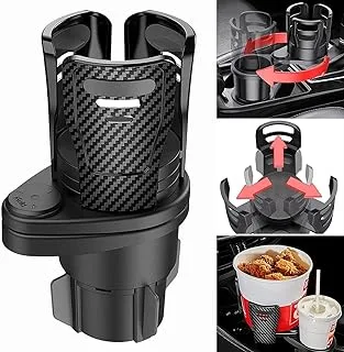 Car Cup Holder Expandable Double Adapter 360 Degree Rotatable Adjustable Extendable Drink Water Bottle Holder