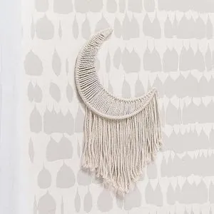 Crescent Shape Macrame Hanging Cotton Yarn Boho Distinctive Style