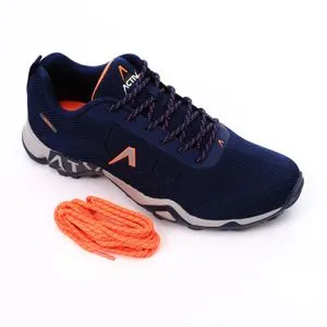 Activ Round Toecap Shape Men Trekking Sneakers - Navy Blue