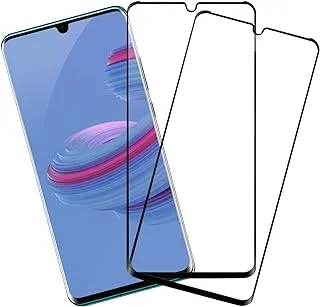 [عبوة من قطعتين] واقي شاشة من الزجاج المقوى لهاتف Huawei P30، طبقة زجاجية مقواة مقاومة للخدش للغاية، مضادة للفقاعات، حافة 2.5D، واقي شاشة عالي الدقة للزجاج المقوى لهاتف Huawei P30، أسود