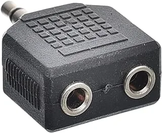 Connector Audio Splitter Male To Two Female Stereo With High Speed And Practical For Multi Device - Black Silver