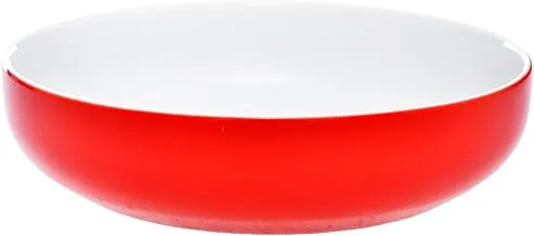 Tunisie Tu-8801620-Re Set Of 6 Pieces Of Porcelain Yaka Soupsalad Plate 20Cm Suitable For Home And Restaurants With Premium Durable Material - Red