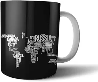 Country Names Printed Ceramic Mug - Multi Color