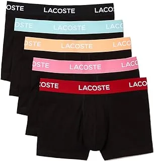 Lacoste Mens 5-pack Stretch Cotton Trunks,Color Black,Size M