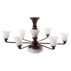 Modern Miniature Chandelier Celing Lamp Model Layout Bronze Warm Light