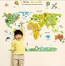 Cartoon cute Animal world sticker bedroom child room world map decoration Wall Art Decal mm