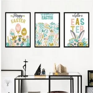 36*28cm Modern Happy Easter Canvas Painting Home Wall Decor