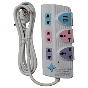 Power Connector - 5 Various Outlets With 2 USB Ports