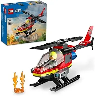 LEGO® City Fire Rescue Helicopter 60411 Building Blocks Toy Set; Toys for Boys, Girls, and Kids (85 Pieces)