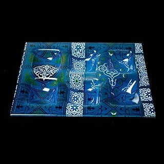 Rosa Glass 6 Cell Serving Plate, 29 cm x 20 cm Size, Kh.Blue