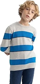 DeFacto boys Blue Wide strips Long sleeve Pullover