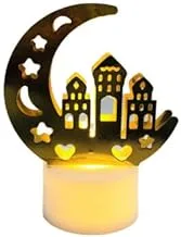 Power Mep - Eid Decoration Led Candle Lights Ramadan Crescent moon Night Light Metal Gold Plated light For Home and Office (PACK OF 2)