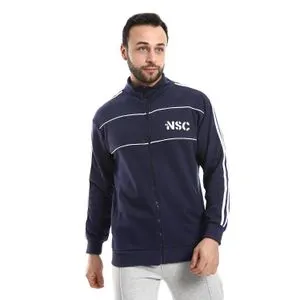 AlNasser Navy Blue With Touch of White Zip Through Neck Sweatshirt