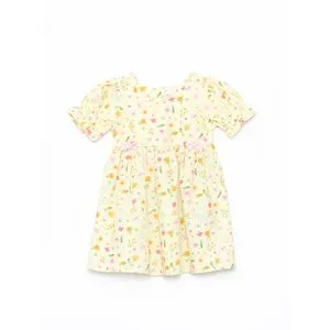 LC Waikiki Square Neck Short Sleeve Floral Baby Girl Dress