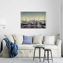 Berth with gondolas venice italy Printed canvas wall art 60x40