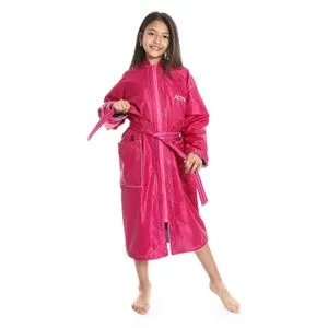 Activ Embroidered Zipper Closure Girls Bathrobe - Fuchsia & Pink