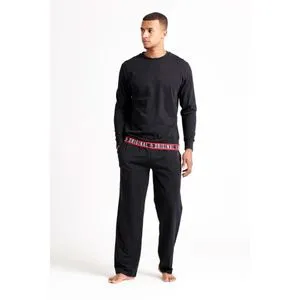 دبنهامز 1PK رجالي PENGUIN HEM BRAND TOP وJERSEY BOTTOMS أسود