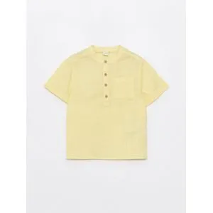 LC Waikiki Grandad Collar Short Sleeve Basic Baby Boy Shirt