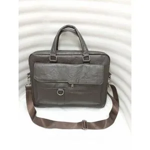 Organized Shoulder Bag From Solid - Brown