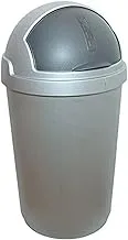 Curver Plastic Bullet Waste Bin, 50 Liter Capacity, Silver/Anthracite