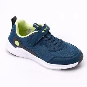 Activ Velcro Navy Blue With Touch Of Lime Sneakers