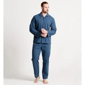 Debenhams 1PK MENS G/TREAT LOUNGEWEAR PJ SET WOVEN BLUE STRI